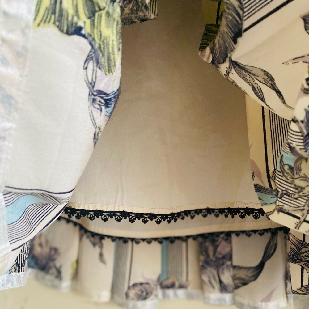 ANTHROPOLOGIE LEIFSDOTTIR 100% Silk Retro Drop Waist Feminine Floral Dress Sz 6 - Picture 10 of 12